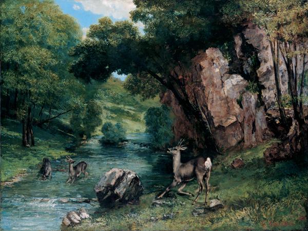 Gustave Courbet Roe Deer at a Stream oil painting image